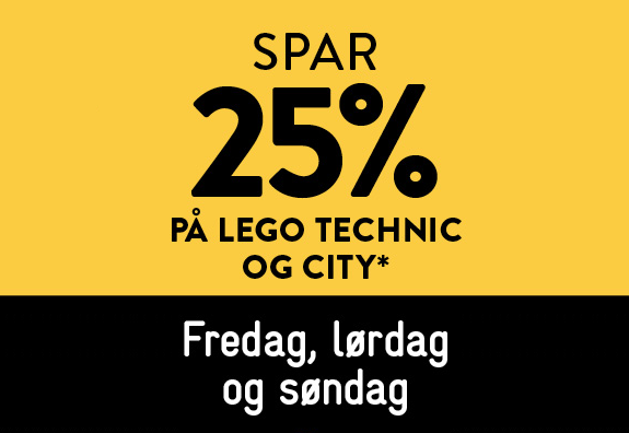 Spar 25% på LEGO Technic og LEGO City i Bilka