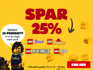 Spar 25% på LEGO Friends, Duplo, Ninjago og City i Fætter BR