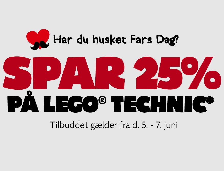 Spar 25% på LEGO Technic i Fætter BR