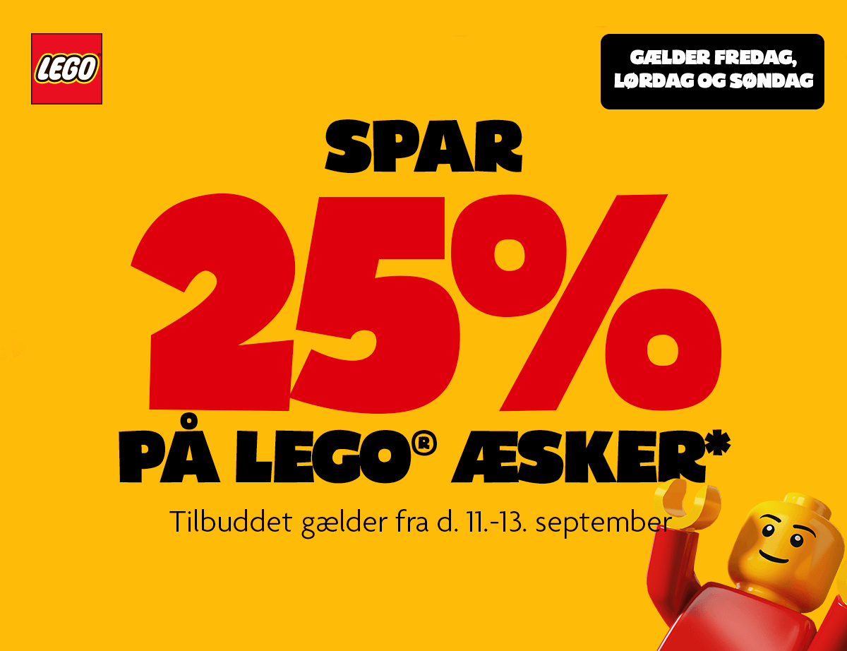 Spar 25% på alt LEGO i Fætter BR