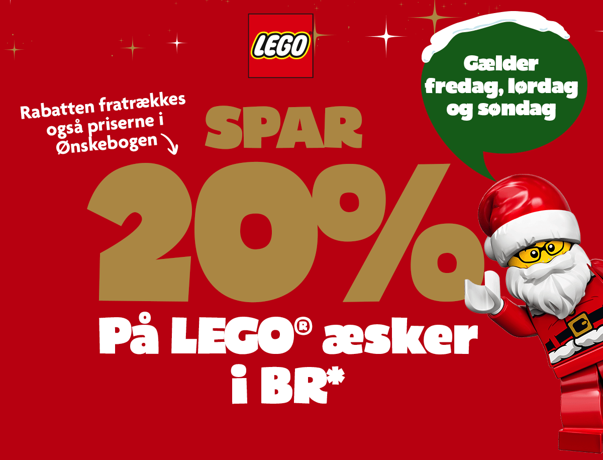 Spar 20% på LEGO-æsker i Fætter BR