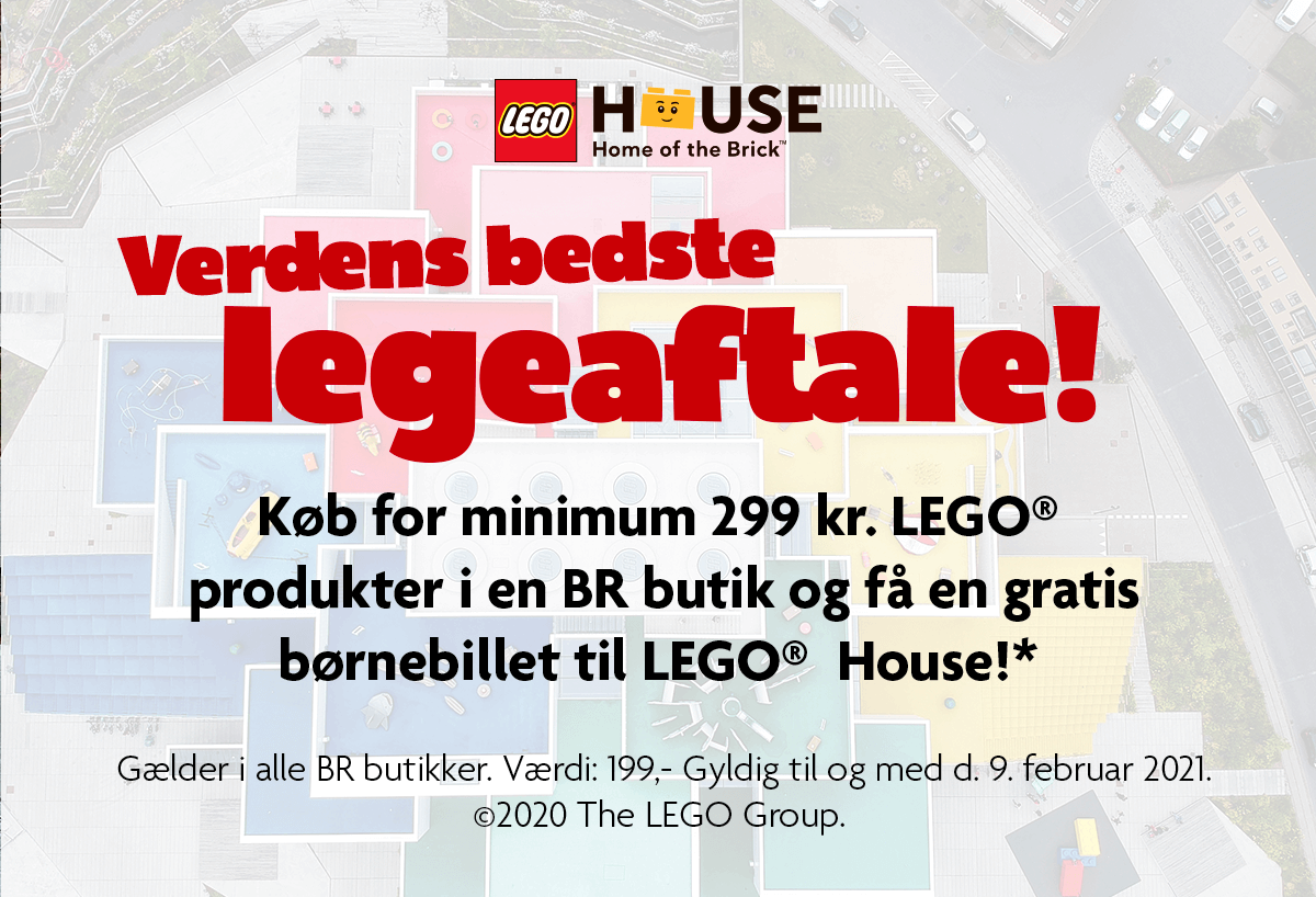 Få en gratis børnebillet til LEGO House i Fætter BR