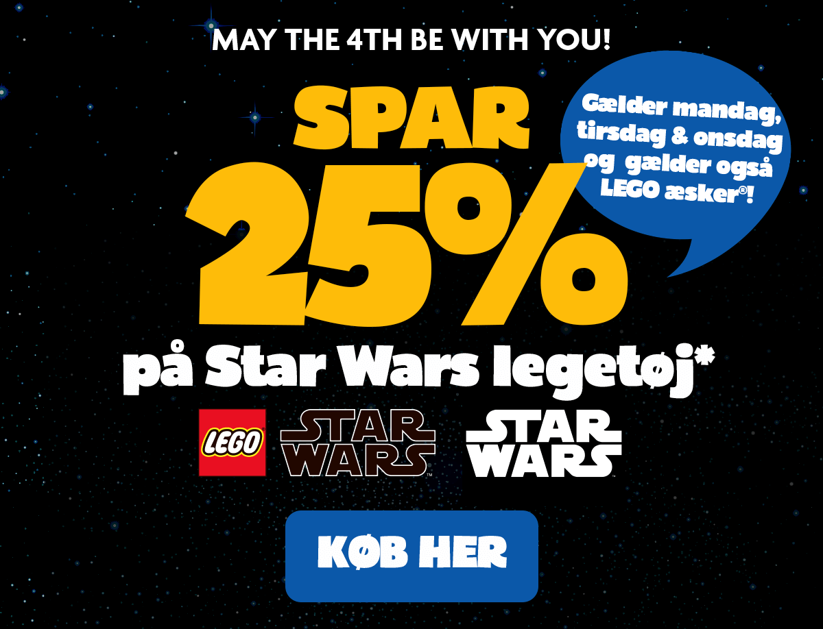 Spar 25% på alt LEGO Star Wars i Fætter BR