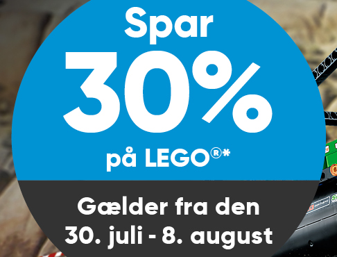 Spar 30% på alt LEGO i Bilka og på Bilka.dk