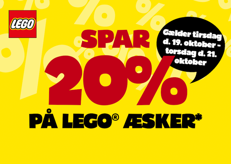 Gratis fragt og 20% rabat på LEGO i Fætter BR