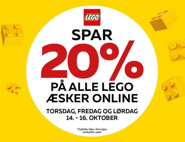 Spar 20% på alt LEGO hos Bog & idé og Legekæden