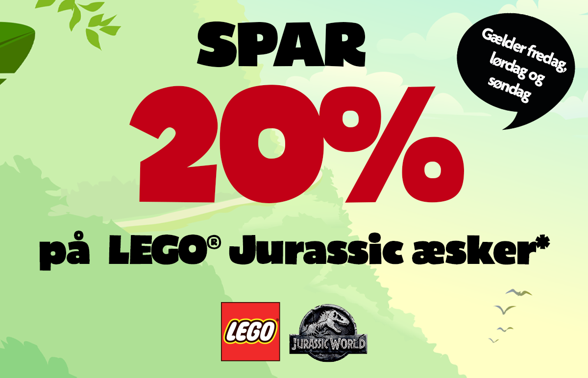 Fætter BR: Spar 20% på LEGO Jurassic World og Ninjago