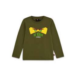 Langærmet T-shirt til børn - mørk kaki