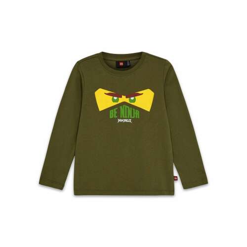 Langærmet T-shirt til børn - mørk kaki