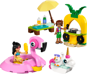 Poolparty med enhjørning og flamingo