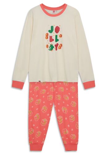 Julepyjamas til voksne - råhvid