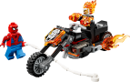 Spider-Man mod Ghost Rider på motorcykel