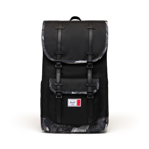 Herschel Little America-rygsæk - sort/Abstrakte sorte klodser