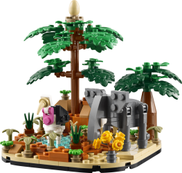 Diorama med afrikansk savanne