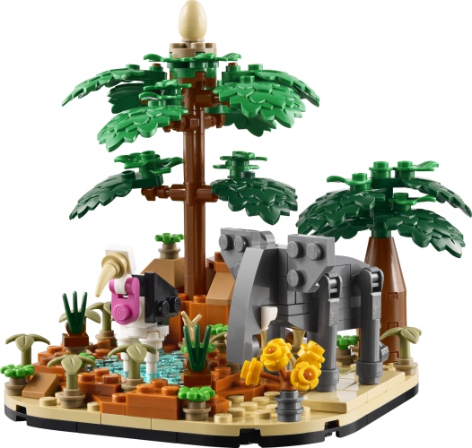 Diorama med afrikansk savanne
