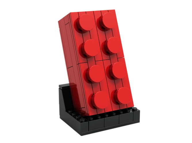 Bygbar 2x4 rød klods