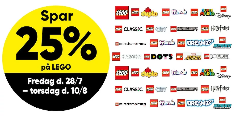 Spar 25% på LEGO i Bilka